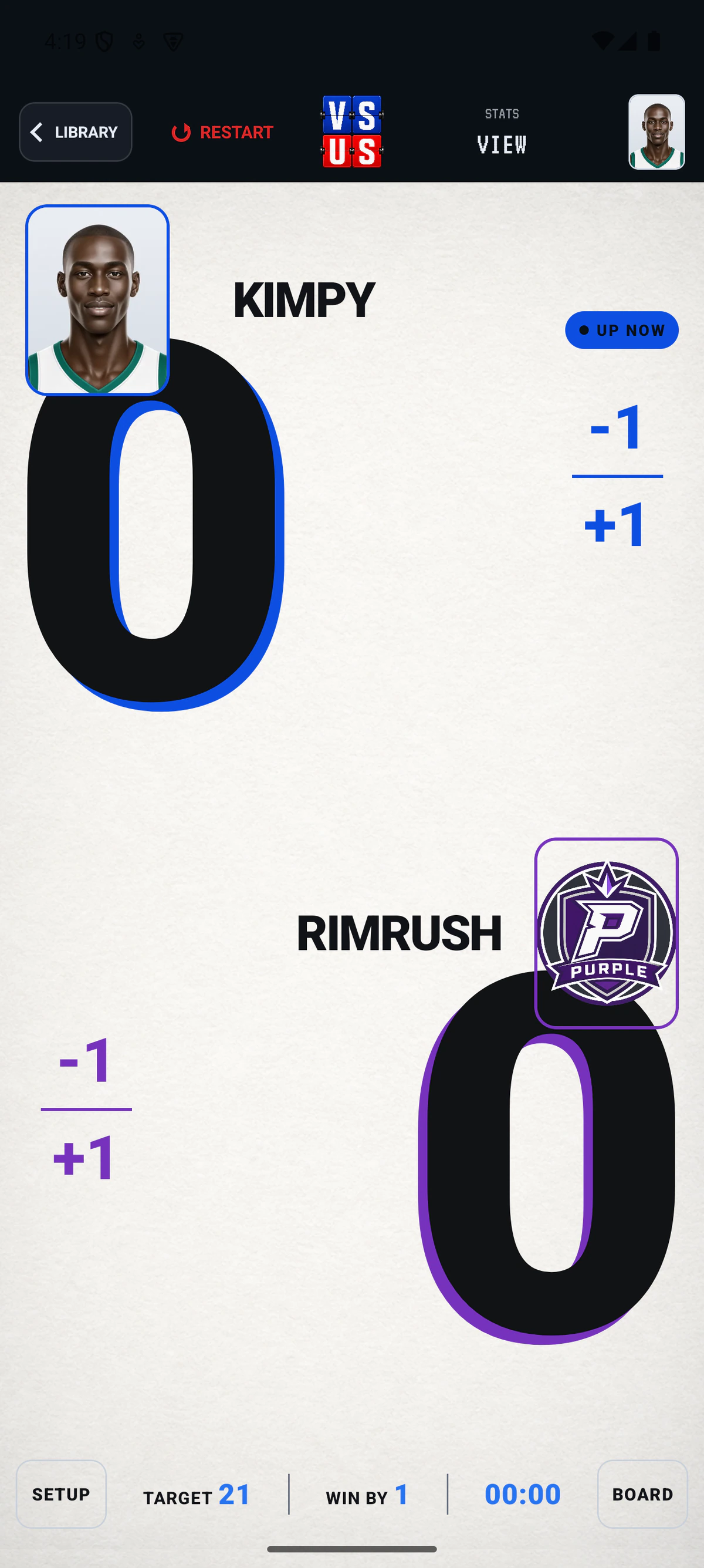 Current Custom games scoring screen in VS US