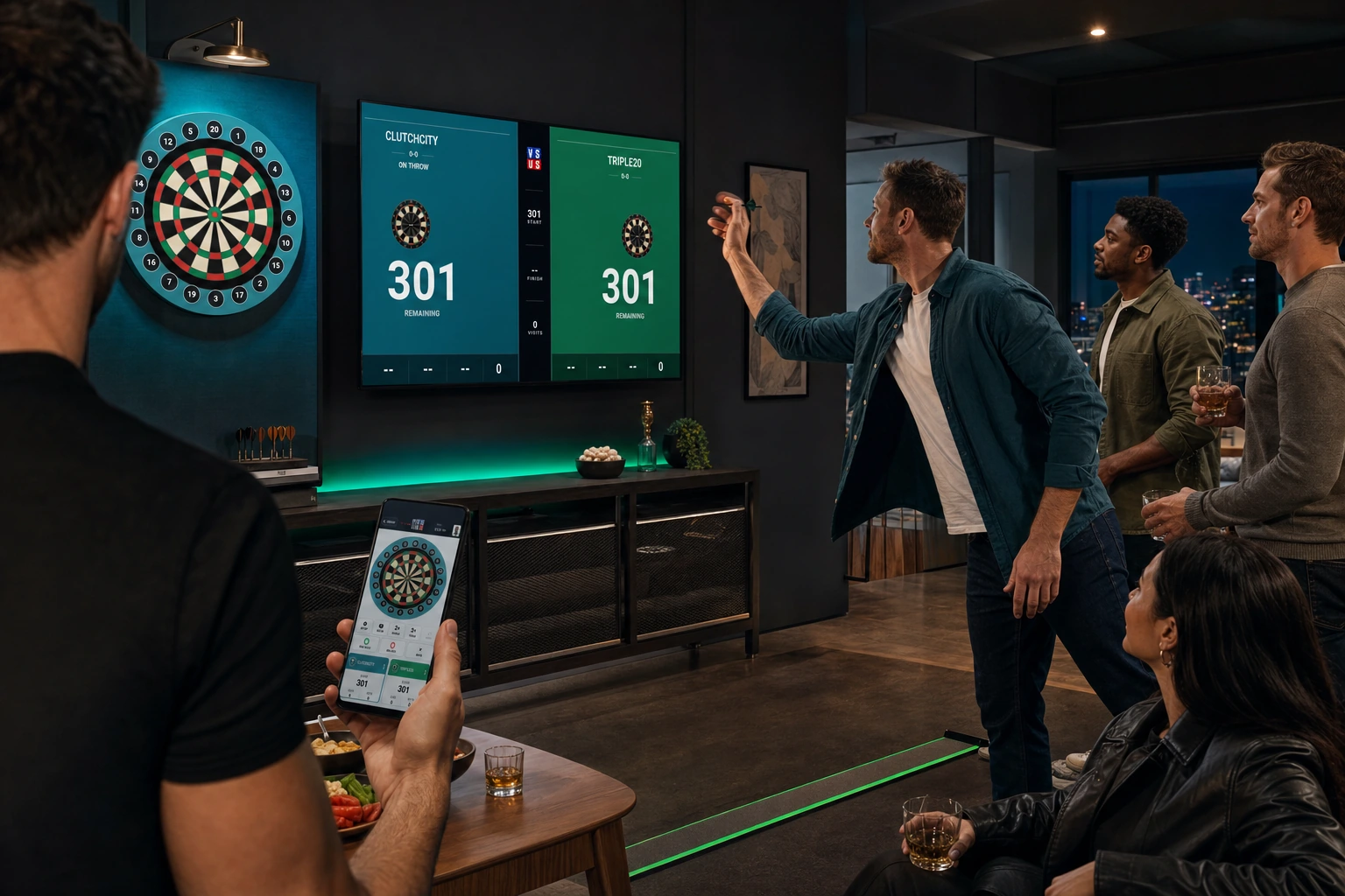 Darts scoring and live display in use with VS US